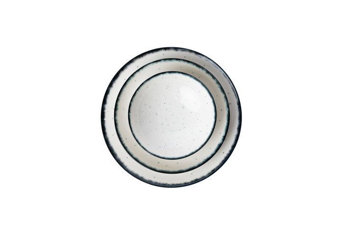 Hermia Juego de vajilla de porcelana 24 piezas Blanco y Negro